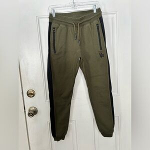 YoungLA Two-Tone Olive and Black Joggers